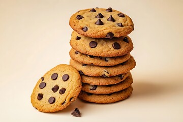 Wall Mural - Chocolate Chip Cookie isolated on white