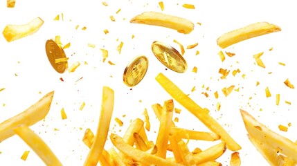 French Fries and Gold Coins Falling