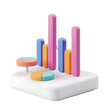© Wida - 3d render simple data analysis icon on transparent background