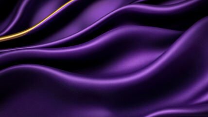 Rich purple velvet with subtle golden accents creating deep curves and luxurious shadows perfect abstract background for Mardi Gras or festive royalty inspired events 