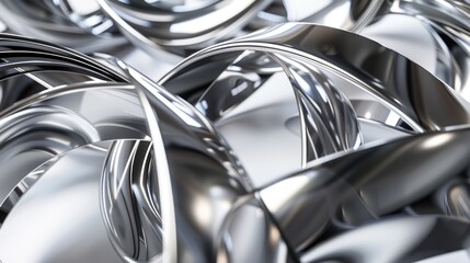 Poster - Abstract Chrome Curves