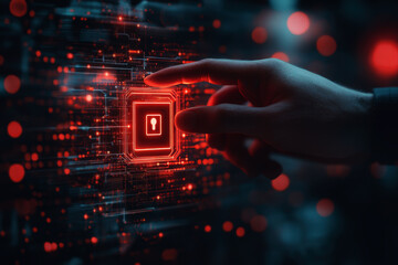 Wall Mural - cyber security, data protection and privacy for corporate electronic server for abstract background.