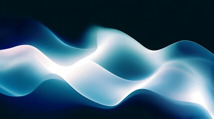 Wall Mural - Abstract waves of light in soft blue and white tones.