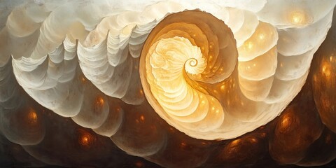 Wall Mural - Sepia-Toned Spiral Dreams: A High-Detail Chalk Drawing, generative ai