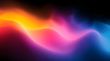 Wall Mural - Abstract waves of vibrant colors on a dark background.