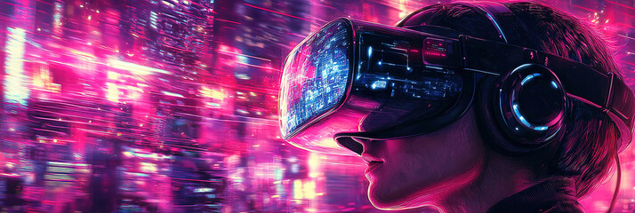 Sticker - Dive into the world of AI with this stunning image of a virtual reality headset. Experience the endless possibilities of a world where technology and humanity converge in this captivating picture