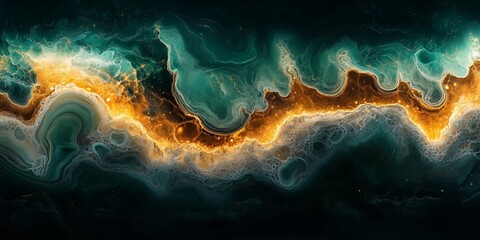 Poster - Detailed Resin Artwork Featuring Fractal Patterns and Shadows, generative ai