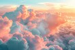 © Vlad - Cumulus. Beautiful Dramatic Fluffy Clouds at Sunset on Blue Sky Background