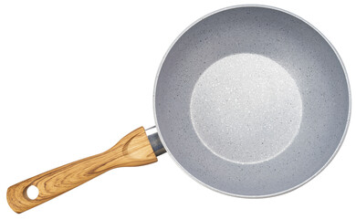teflon pan (non-stick) chef's equipment on white background, non stick multipurpose pan, high-qualit