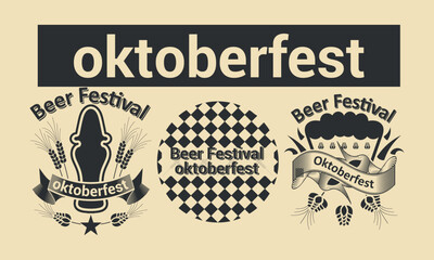 oktoberfest collection silhouette vector trendy design