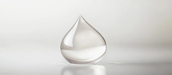 Canvas Print - Glass Teardrop Sculpture on a White Background