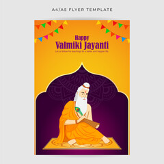 Wall Mural - Vector illustration of Valmiki Jayanti social media feed template