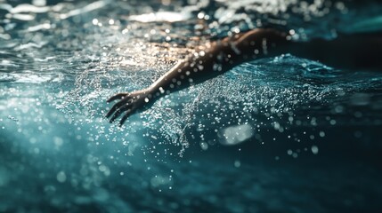 Wall Mural - Hand Reaching Through the Water