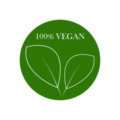 Vegan green logo on white