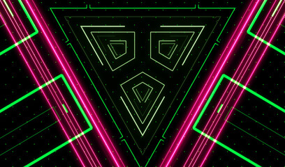 Wall Mural - abstract retro cyber laser digital colorful with glowing neon lights technology background.