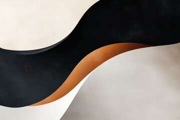 Wall Mural - abstract wavy gold, black and white background