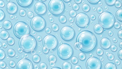 Canvas Print - Seamless bubbles pattern on a light blue background, bubbles, pattern, seamless, abstract, texture, colorful, round