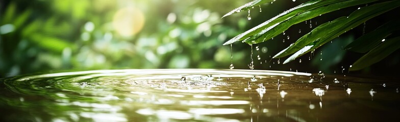 Sticker - A leaf is falling into a body of water