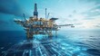 © Heng Heng - AI Stock - Edge Computing Data Processing on Offshore Oil Rig with Clear Skies and Ample Copyspace for Optimizing Energy Production with Real Time Analysis