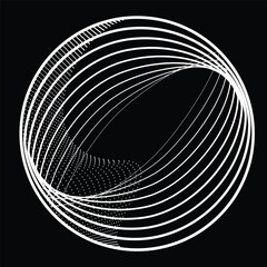 Wall Mural - abstract oval lines background with geometric circles . vector rotating ellipse line design . poster