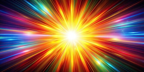 Wall Mural - abstract natural sun flare in a vibrant and colorful explosion , sun, flare, abstract, light, bright