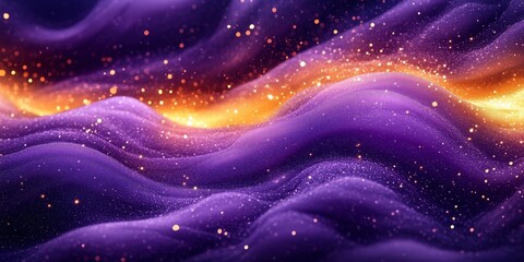 Wall Mural - Vibrant Royal Purple and Gold Lava Lamp Effect on Soft Linen Background, generative ai