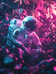 Wall Mural - Astronaut in Field