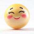 © Bay - Happy smiling emoji with blushing cheeks on a minimalist background