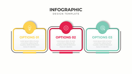 Sticker - Infographic elements design template, business concept with 3 steps