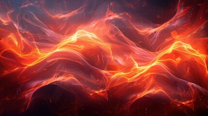 Wall Mural - Produce an abstract background with intense fiery swirls on a dark surface. Ensure there is ample copy space and the swirls are vivid and engaging