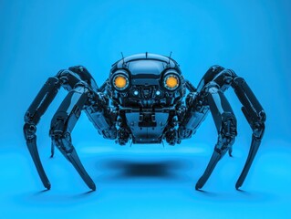 Sticker - Robot spider on blue surface