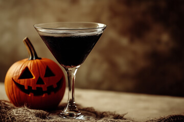 Black Magic martini cocktail, Halloween background