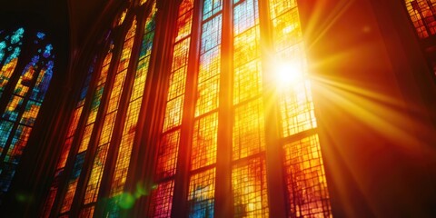 Canvas Print - Stained Glass Window Sunlight