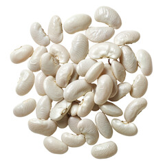 Wall Mural - White Kidney Beans on White Background Isolated on Transparent or White Background, PNG