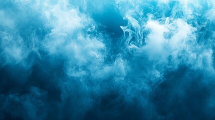 Wall Mural - An abstract blue ocean background featuring swirling underwater smoke and vibrant sea colors.