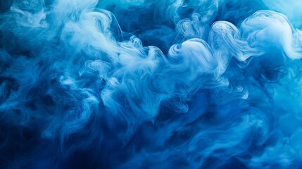 Wall Mural - An abstract blue ocean background featuring swirling underwater smoke and vibrant sea colors.