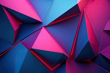 Wall Mural - vibrant geometric shapes in blue and pink tones create a modern and dynamic abstract background for 