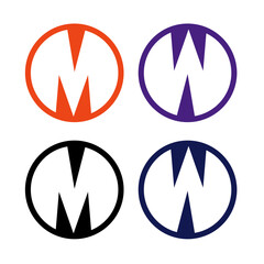 m & w icon concept logo