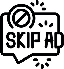 Sticker - Skip ad button is urging viewers to bypass commercial content