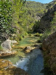 Blue river with green nature