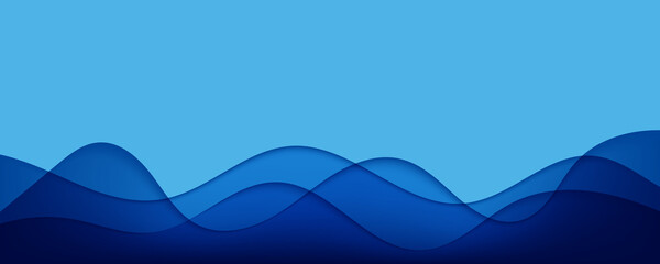 Poster - Abstract transparent blue wave presentation background