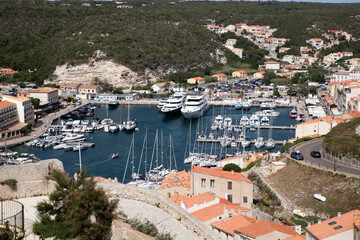 Wall Mural - old town of Bonifacio  built on cliff rocks. Corsica  France