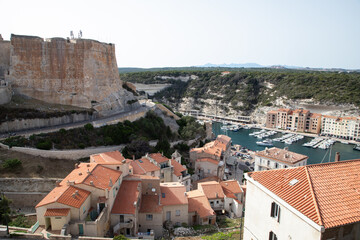 Wall Mural - old town of Bonifacio  built on cliff rocks. Corsica  France