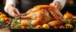 © LittleDreamStocks - Thanksgiving turkey being roasted, focus on holiday cooking and meal prep, warm kitchen environment