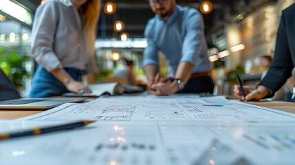 Aufkleber - Business team working together on project : Generative AI
