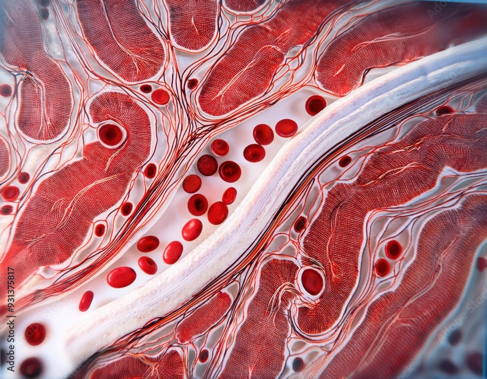 Human Artery Cross Section with Red Blood Cells Stock Illustration ...