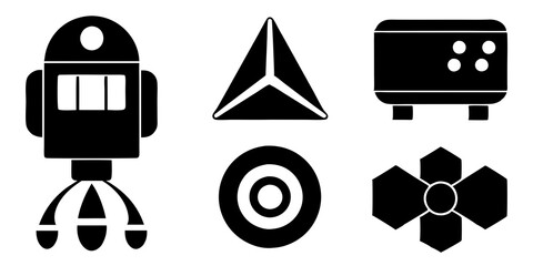 Wall Mural - Set of Technology icons silhouette vector illustration