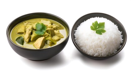 Wall Mural - Green Curry with Chicken and Rice