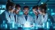 © Andrew505 - Futuristic Scientific Research: Team of Scientists Using Advanced Holographic Technology in Modern Laboratory