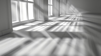 Aufkleber - Gray shadow and light blur abstract background on white wall  from window Dark stripe grey shadows indoor in room  background monochrome shadow overlay effect for backdrop and mockup d : Generative AI